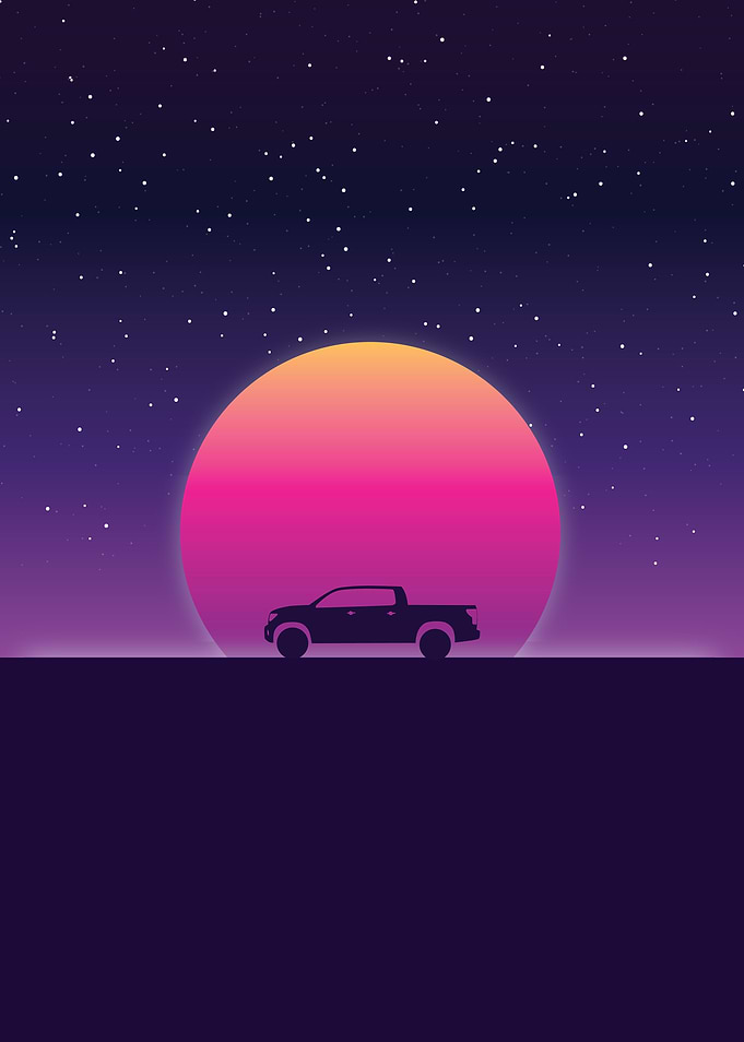 Retro 80s Pickup Truck