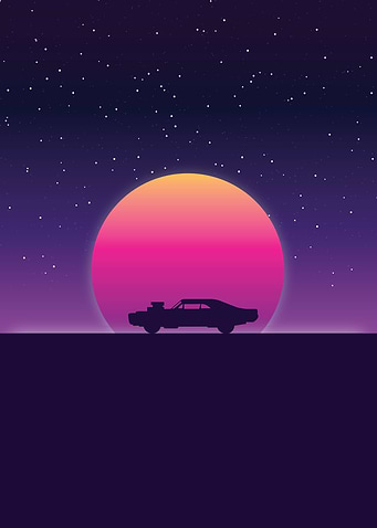 Retro 80s Muscle Car