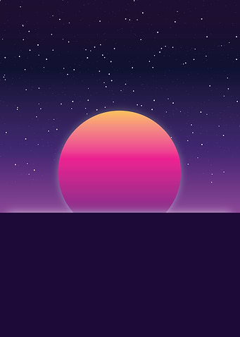 Retro 80s Sunset