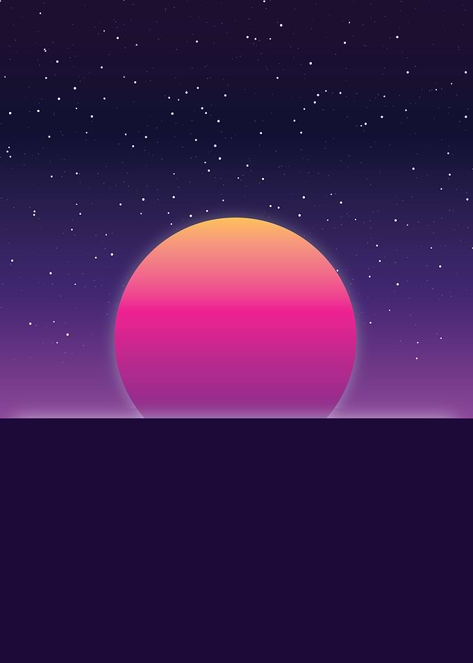 Retro 80s Sunset