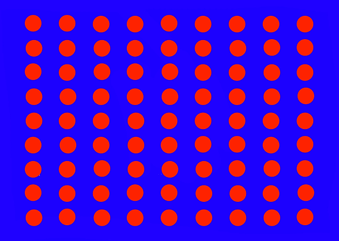Red Dots on Blue