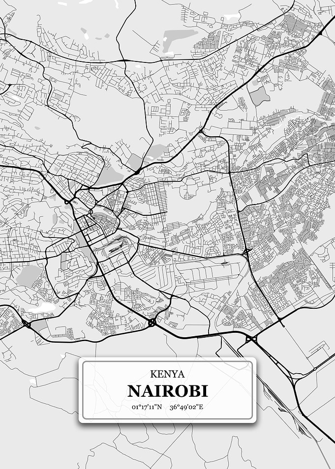 Nairobi Kenya City Map
