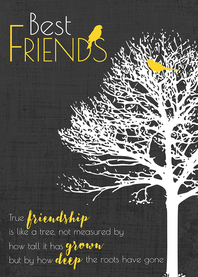 bird Friendship tree grey
