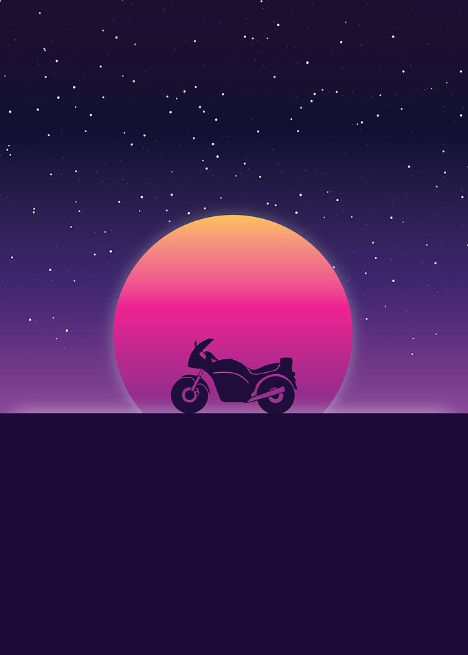 Retro 80s Motor Cycle