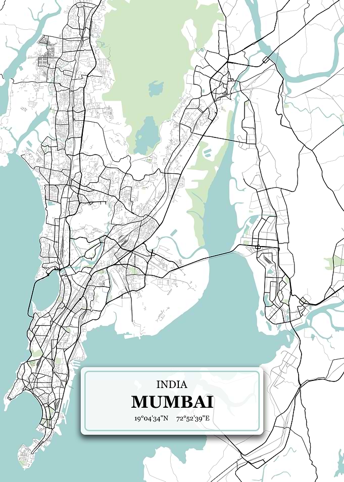 Mumbai India City Map