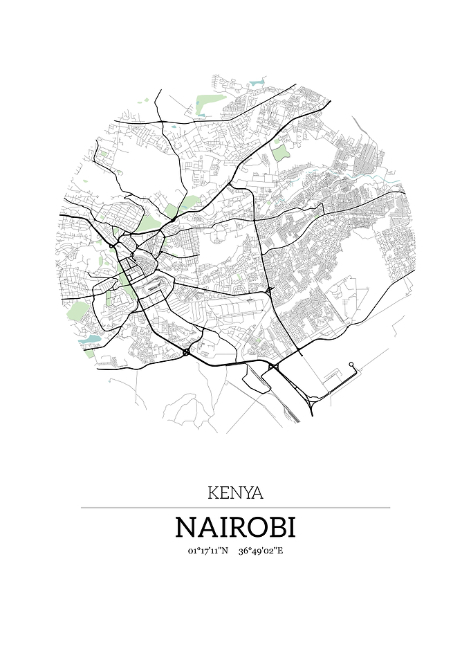 Nairobi Kenya City Map