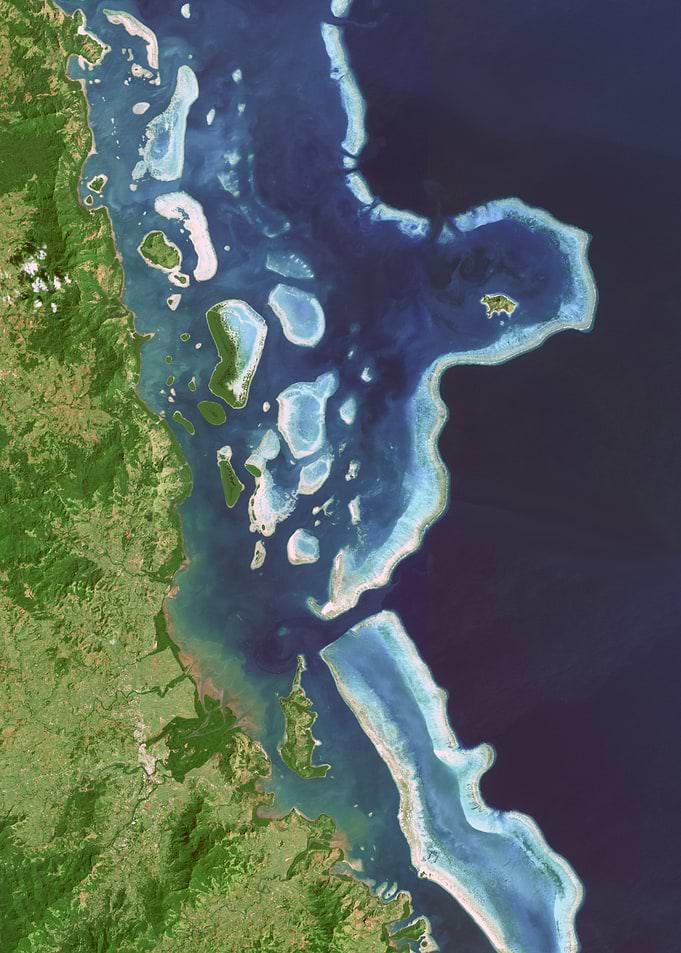 Coral reef from space