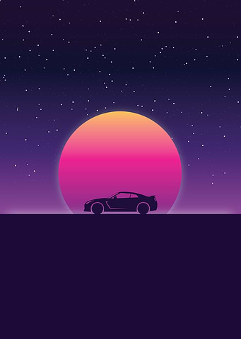 Retro 80s Sports Car