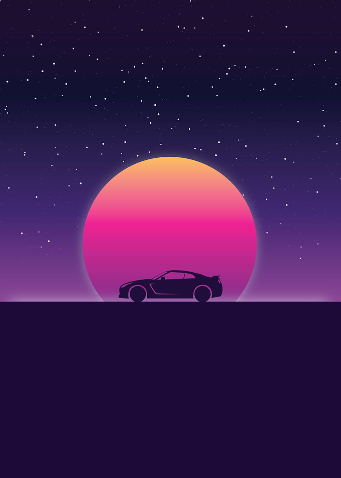 Retro 80s Sports Car