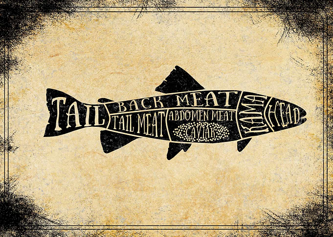 Fish meat cuts art