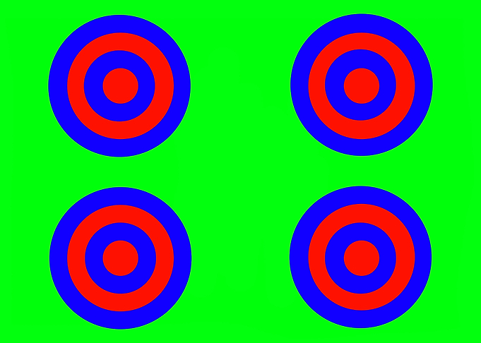 Four Targets on Green