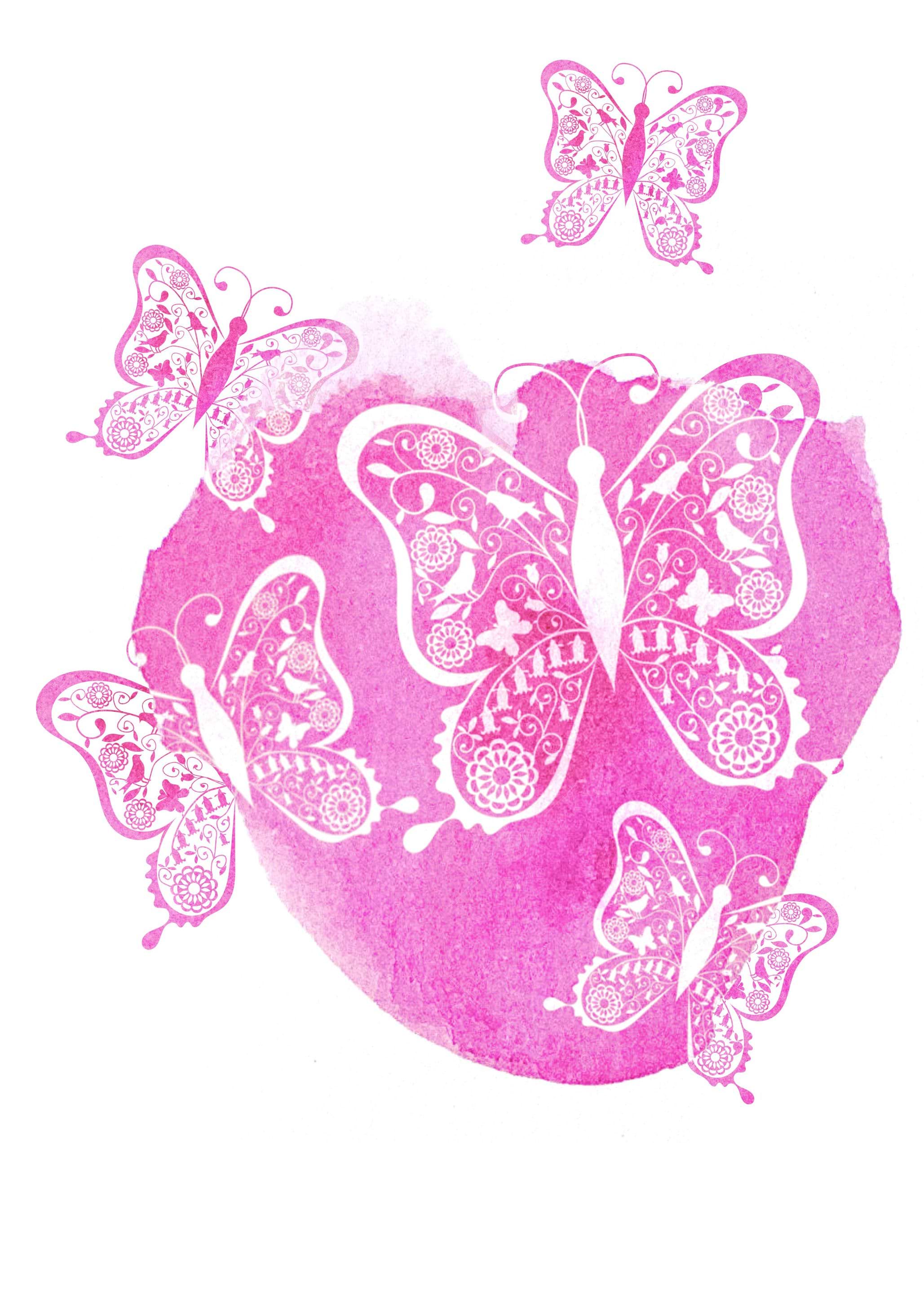 pink baby girl butterfly