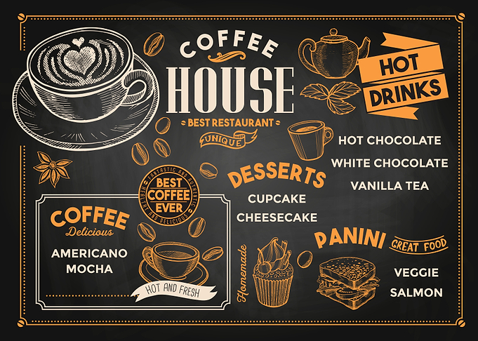 Coffee house blackboard
