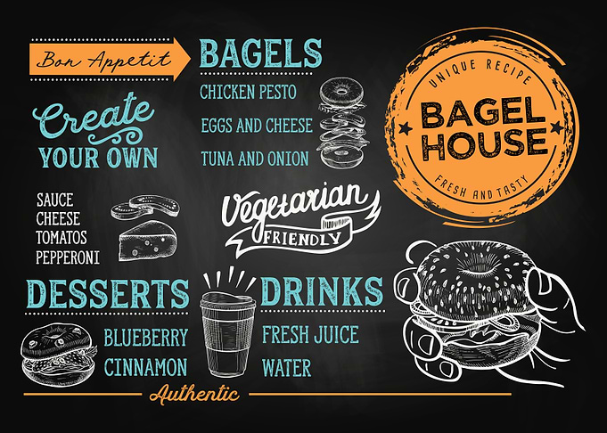 Bagel house blackboard