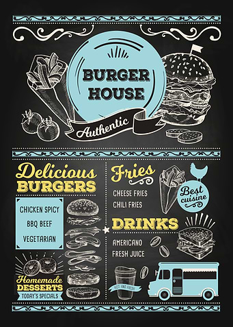 Burger house blackboard