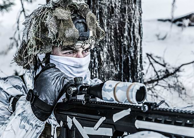 Winter arctic sniper