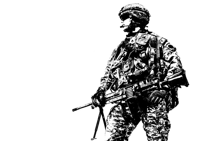 Portrait of US soldier