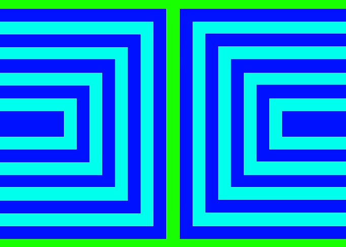 Blue Rectangles on Green