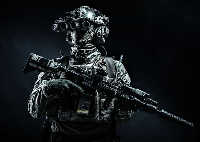 Army infantry in battle