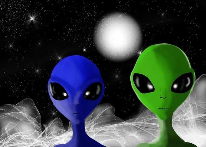 two aliens lost in space