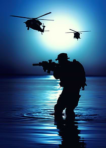 Army soldier with rifle
