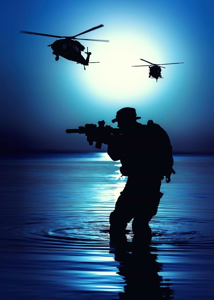 Army soldier with rifle