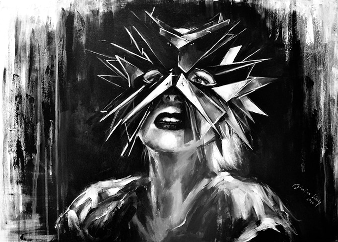 A Girl with a mask artwork