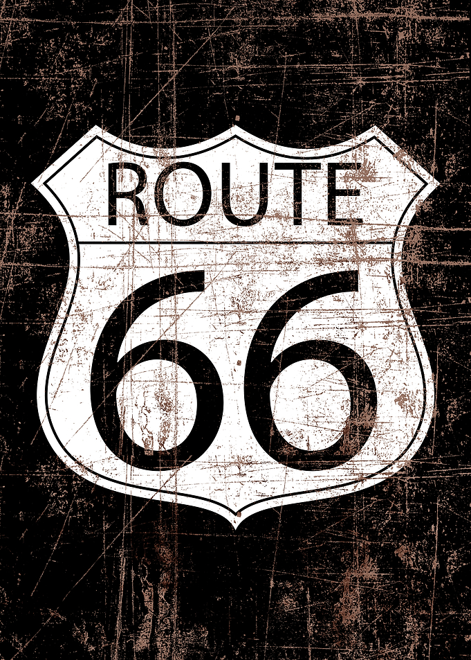 Rusted Route 66 sign
