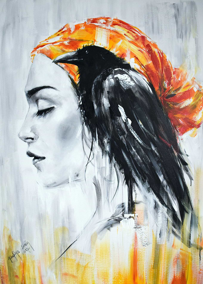 Woman with a Crow portrait