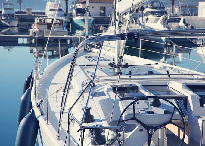 Standing in marina