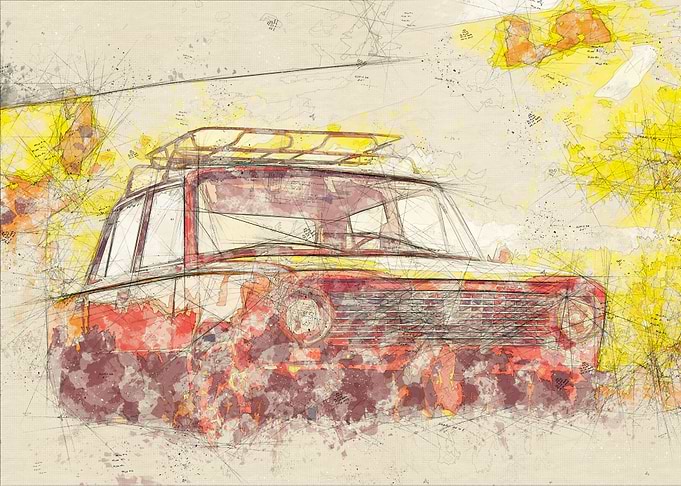 Vintage Red Vehicle