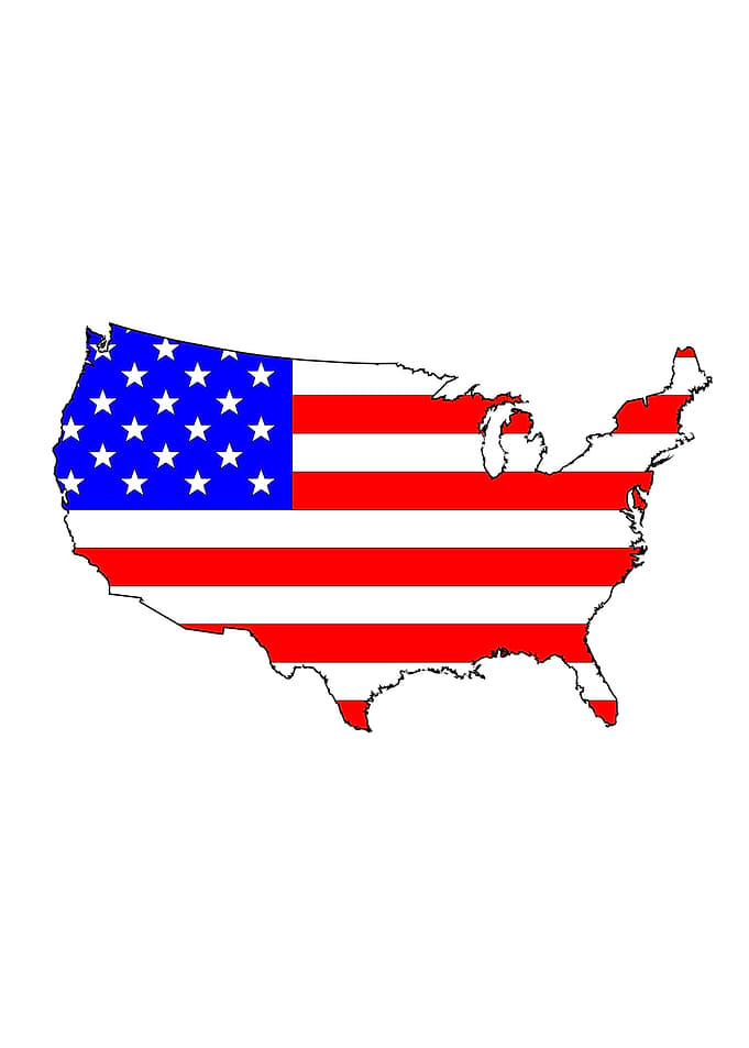 USA Flag Map