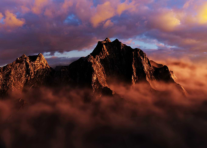 Sunset mountains
