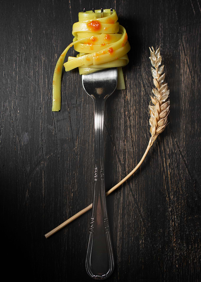 Fork with fettuccine