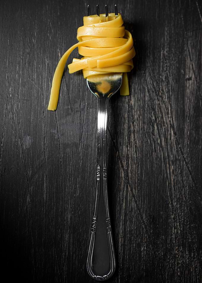 Fork with fettuccine