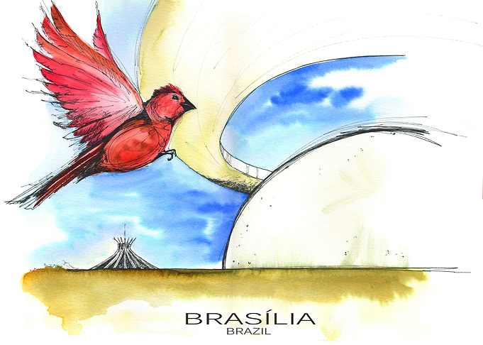 Brasilia Travel Poster