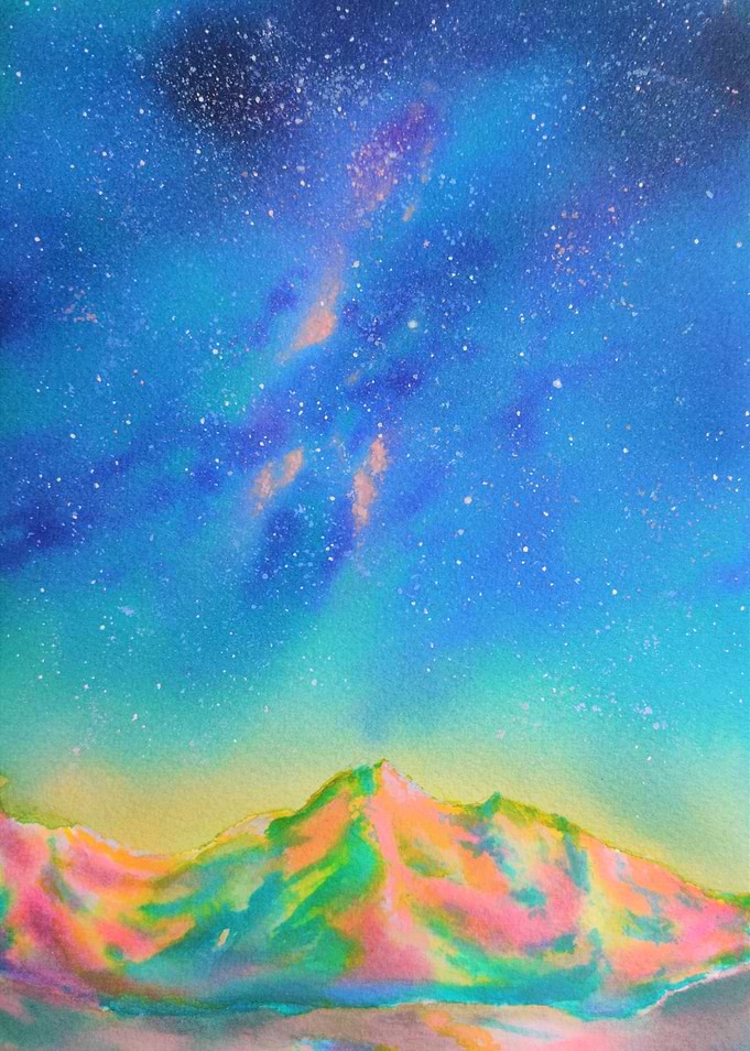 Colourful mountainscape