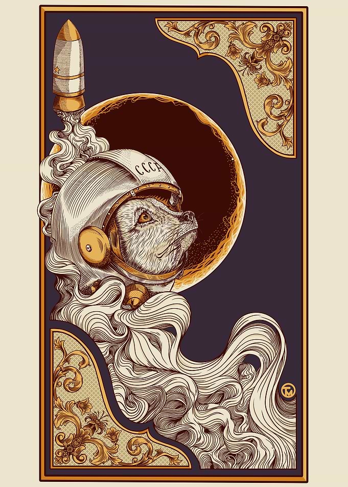 Vintage Laika in Space