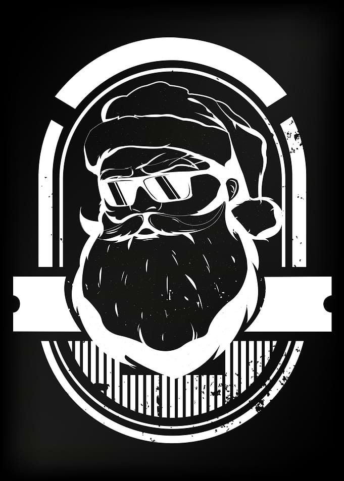 Cool Santa Black n White