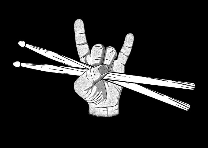 Drummer Devil Horns