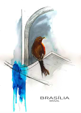 Brasilia Travel Poster