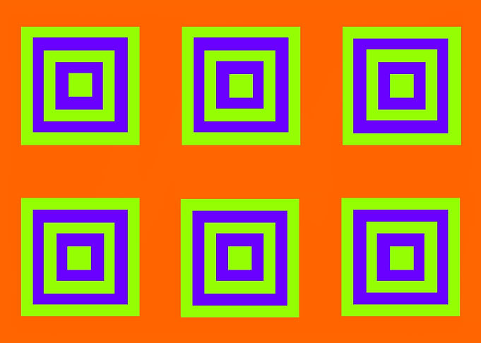Six Squares on Orange