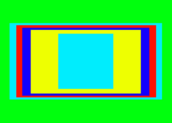 Blue Square on Green