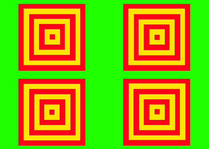 Four Squares on Green