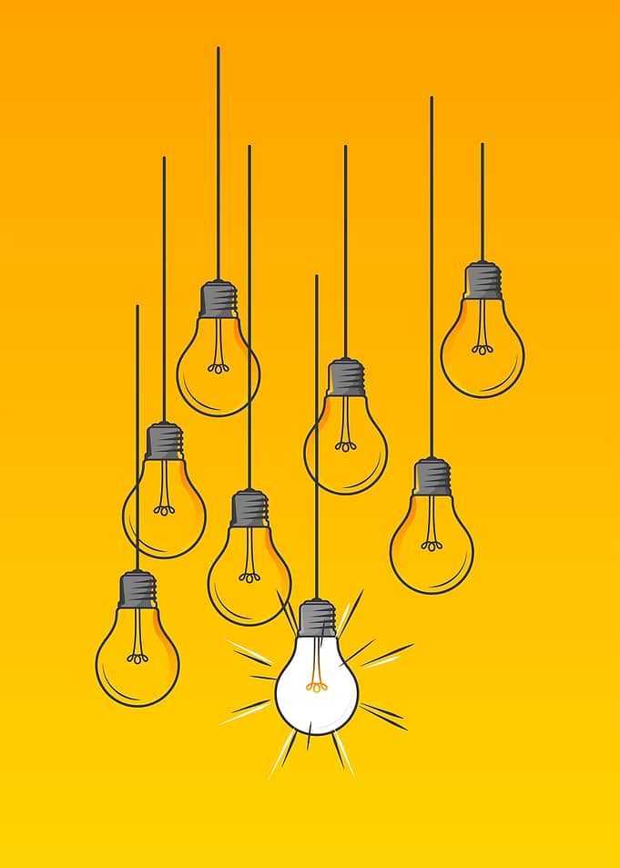 Hanging light bulbs