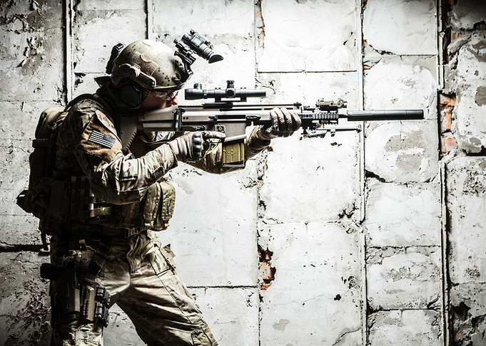 Army Ranger on mission
