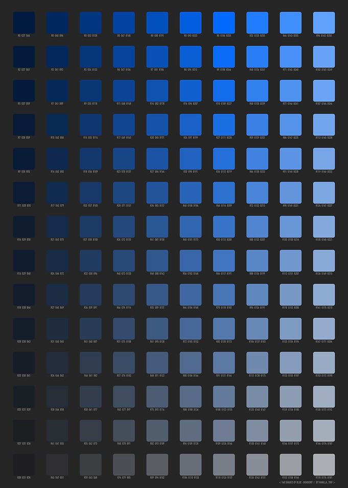 140 Shades Blue Gradient