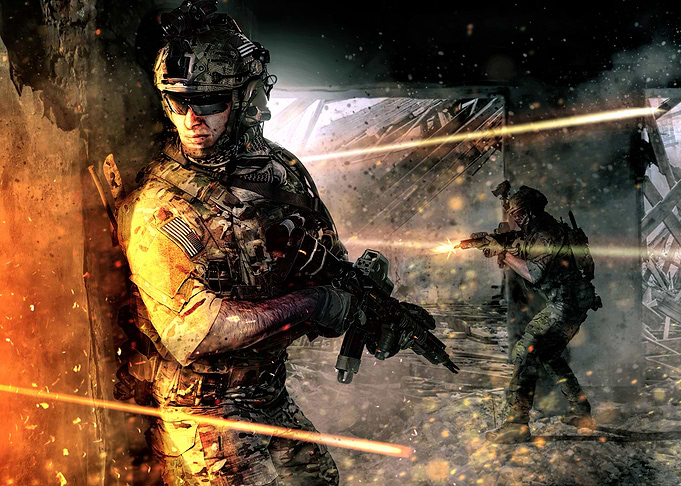 Army soldiers in action