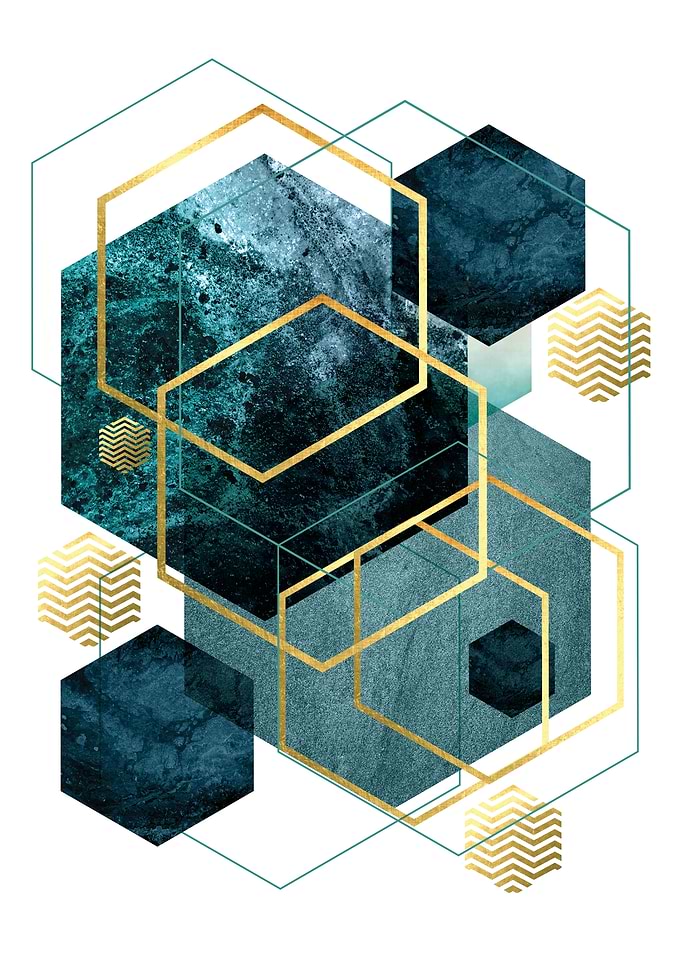 Teal Gold Geometric
