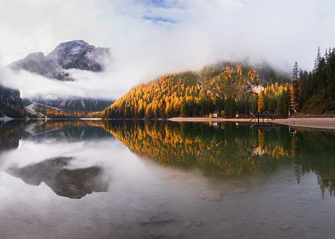 Foggy Clouds Over Mountain